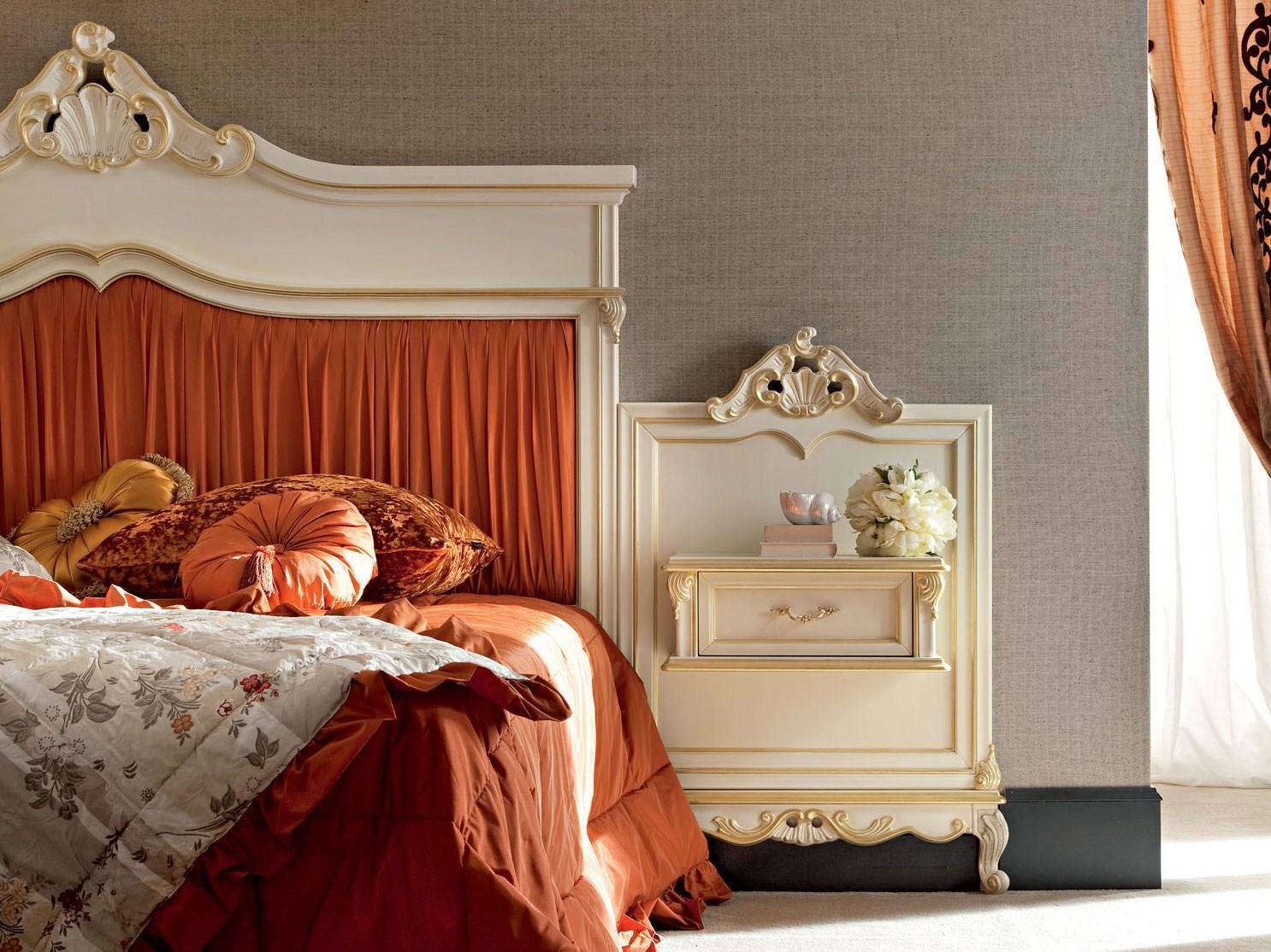 Wall-mounted solid wood bedside table with drawers | 12209 by Modenese Gastone