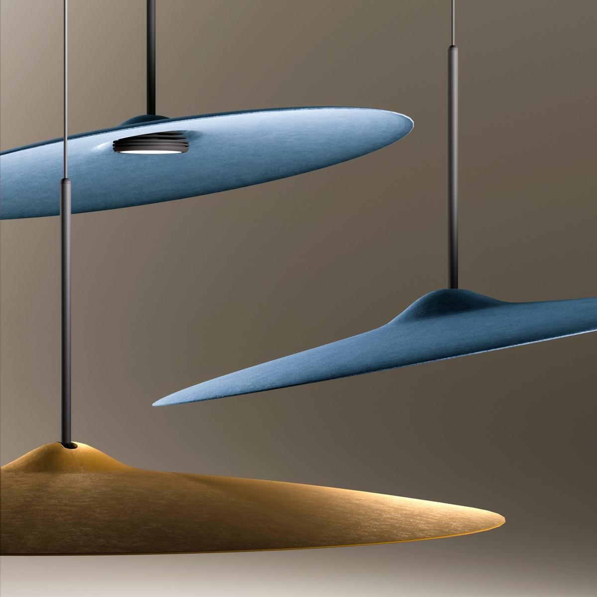 LED acoustic recycled PET pendant lamp | Acustica by Fabbian