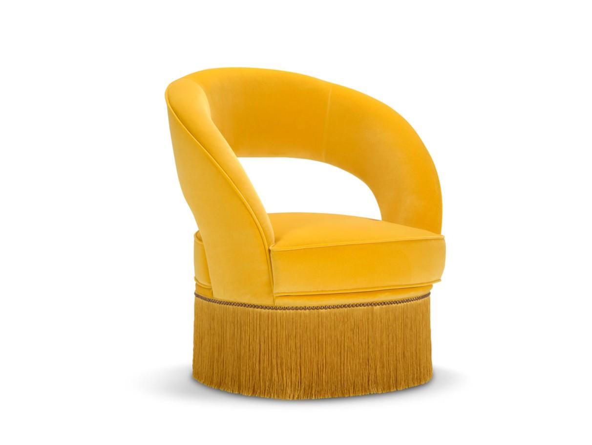 Upholstered fabric easy chair with armrests | Dione by Domingo salotti