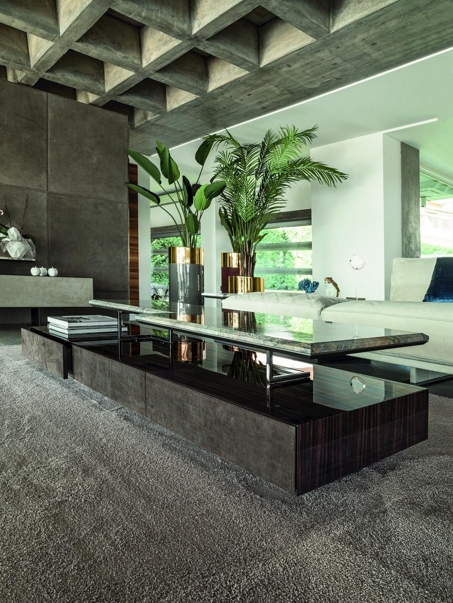 Rectangular stone coffee table | Walt by Longhi