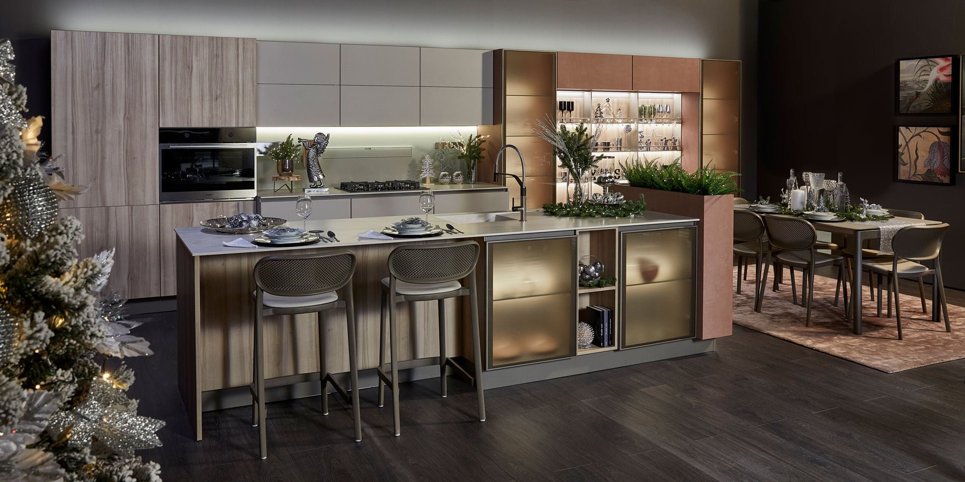 Melamine kitchen without handles Lube Cucine Unica