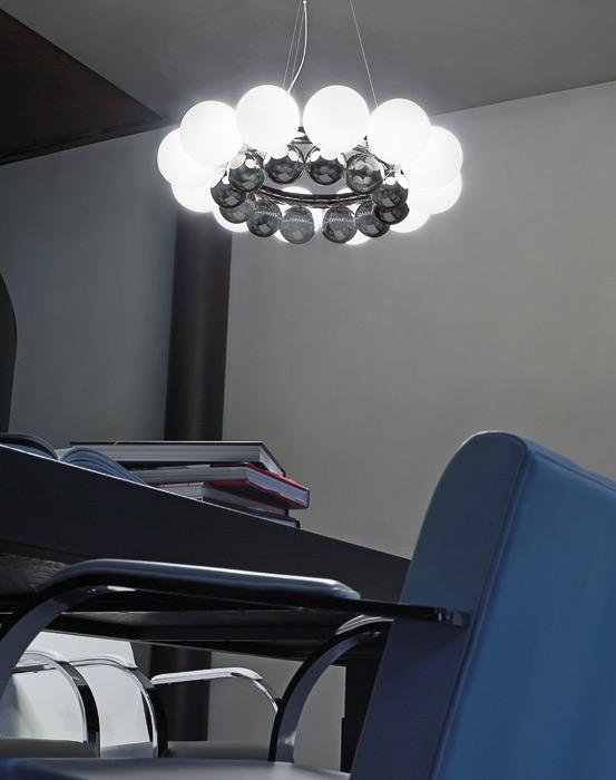 Blown glass pendant lamp | 24 Pearls Sp by Vistosi