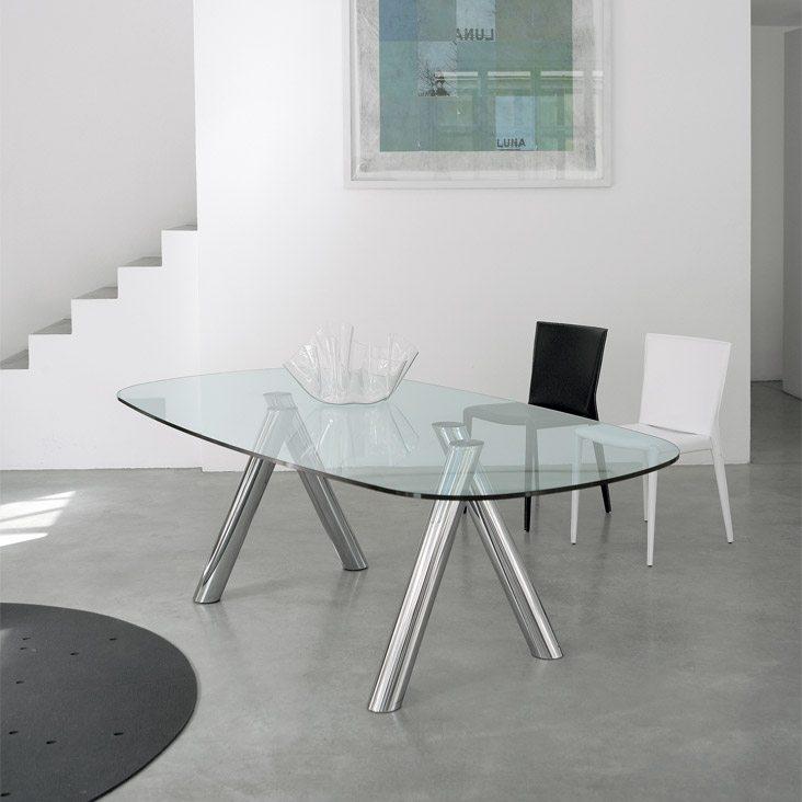 Round tempered glass table | Ray by Cattelan Italia