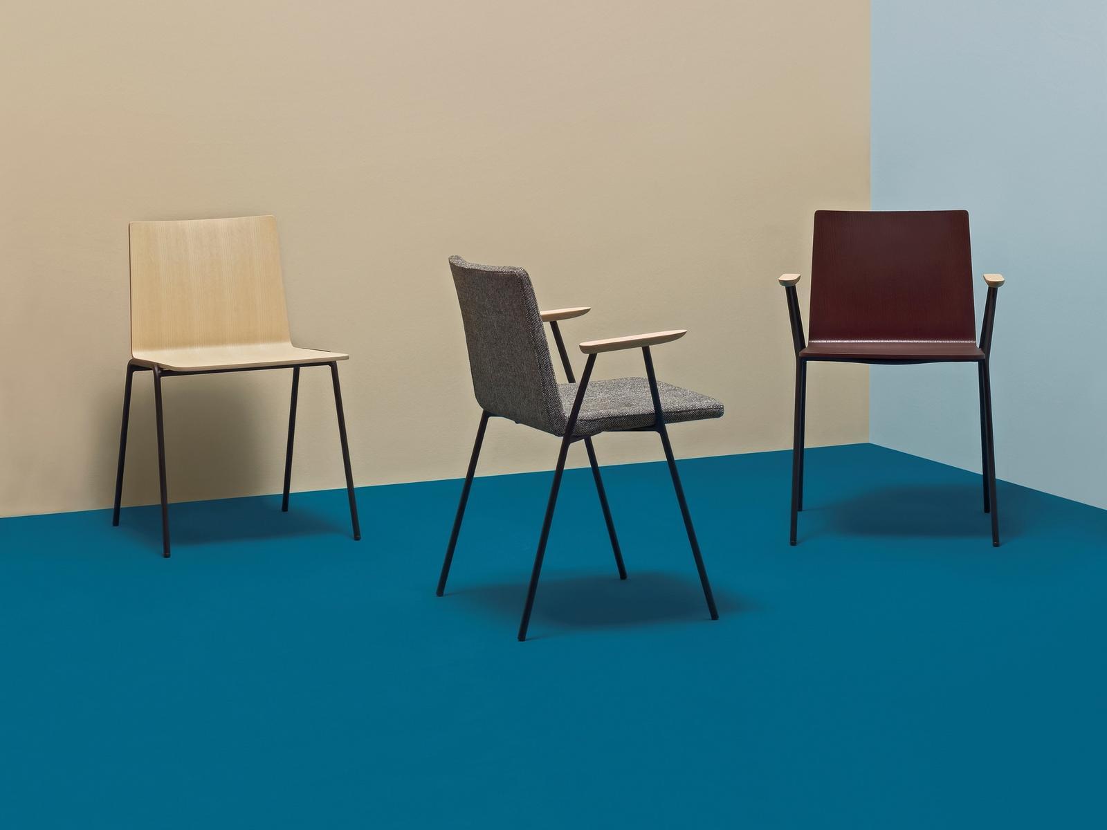 Steel and wood restaurant chair | Osaka Metal 5711 by Pedrali