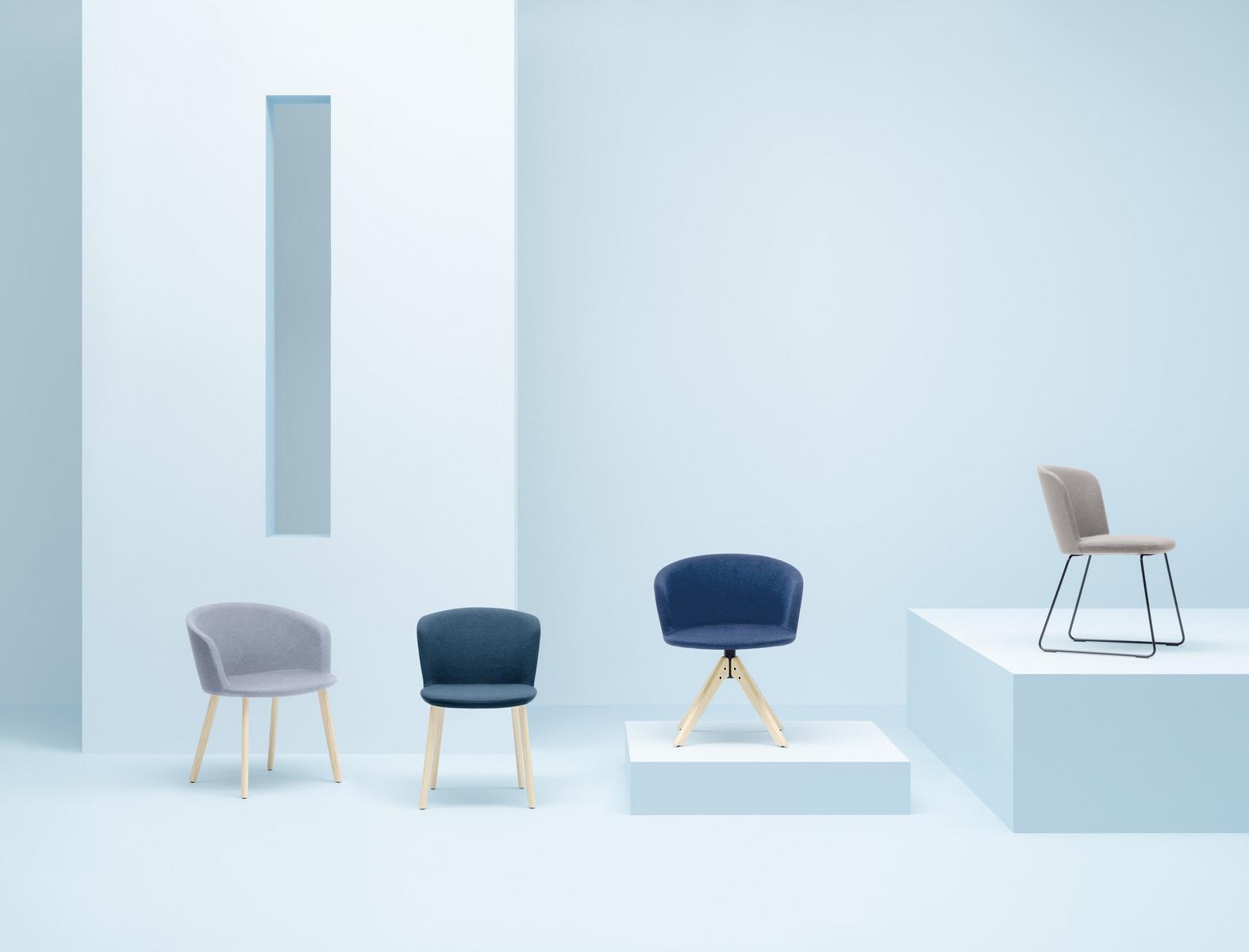 Upholstered trestle-based fabric chair | Nym Soft 2847 by Pedrali