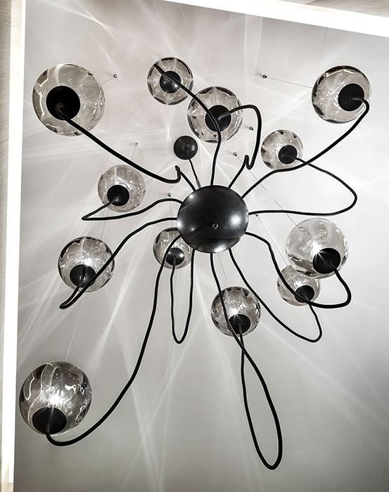 Blown glass pendant lamp | Puppet Sp 12 P by Vistosi