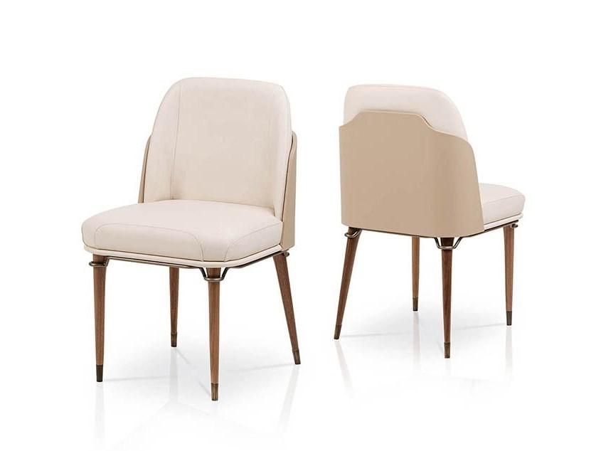 Upholstered leather chair | Melting Light by Turri