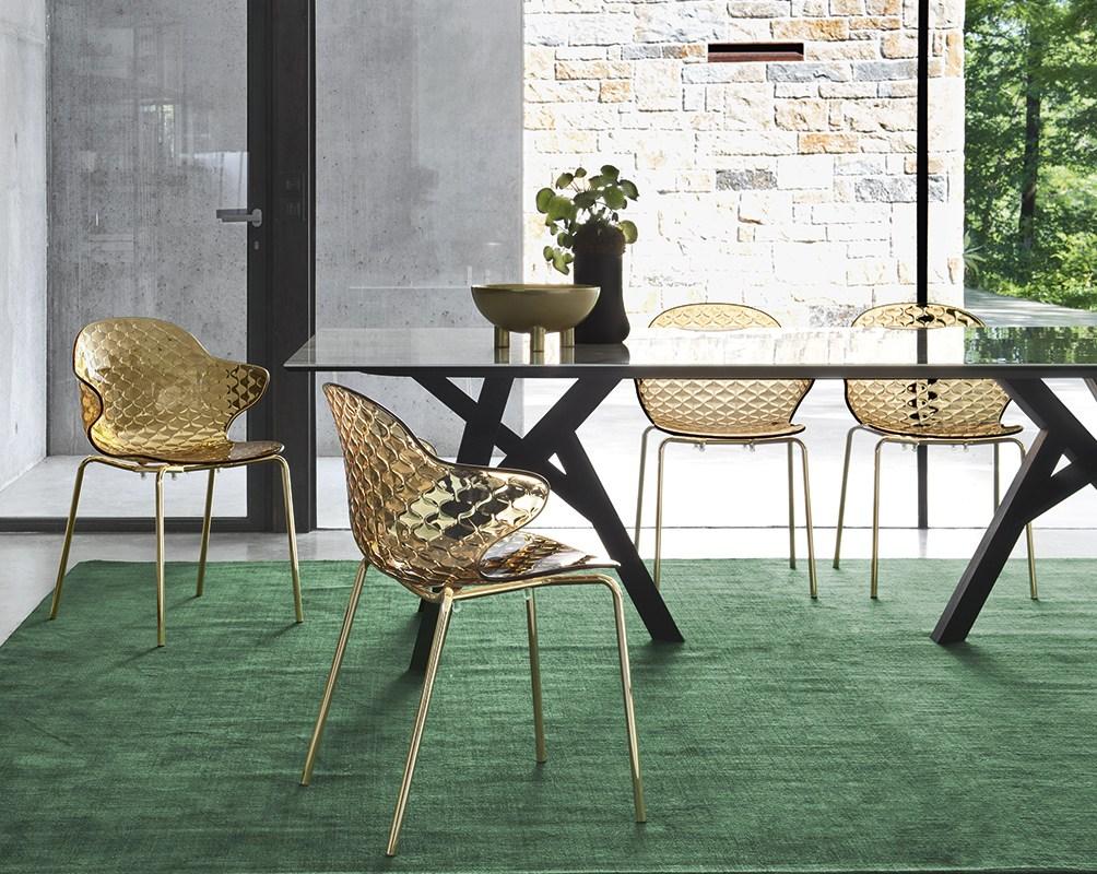 Stackable polycarbonate chair with armrests | Saint Tropez by Calligaris