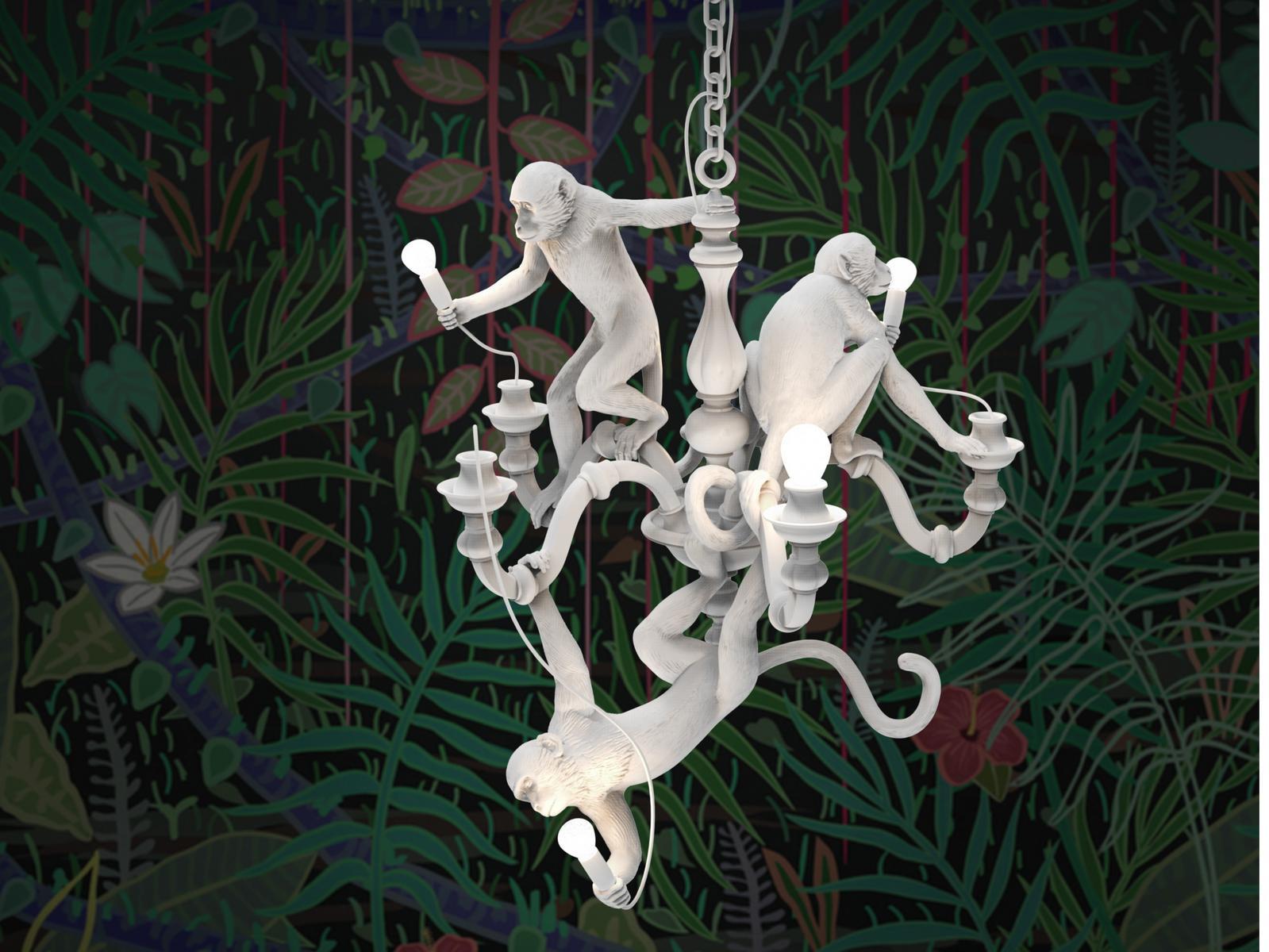 LED resin chandelier | Monkey Chandelier by Seletti
