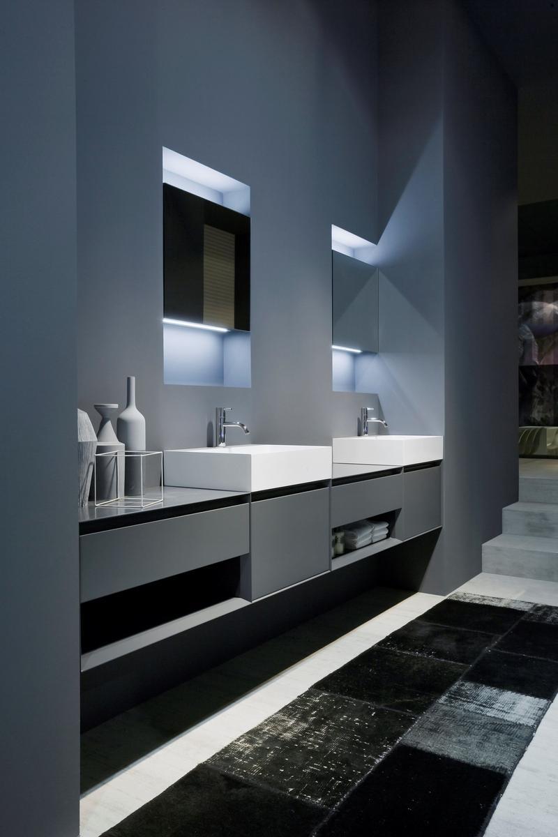 Suspended bathroom wall cabinet with mirror | Mantra by Antonio Lupi