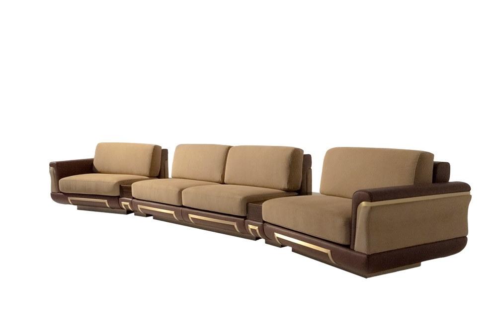 Sectional curved leather sofa | Adone by Mantellassi 1926