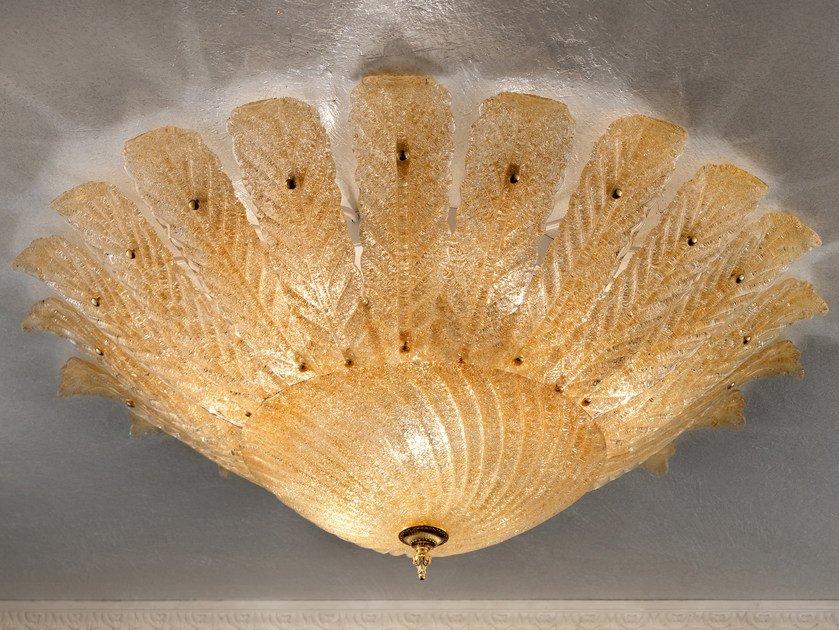 Incandescent marble grit ceiling light | Glass Ve 1112 Pl6+3+3 by Masiero