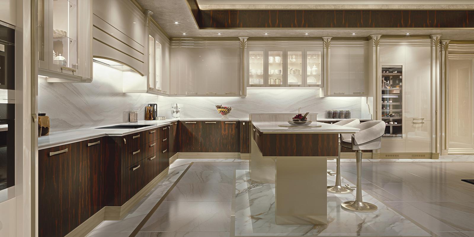 Veneer kitchen with handles Brummel Ego