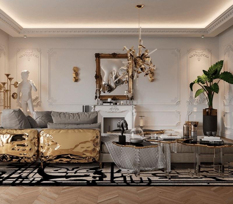 Coffee table with marble top and acrylic base | Monet Xl by Boca Do Lobo