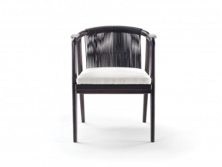 Solid wood chair with armrests | Crono by Flexform