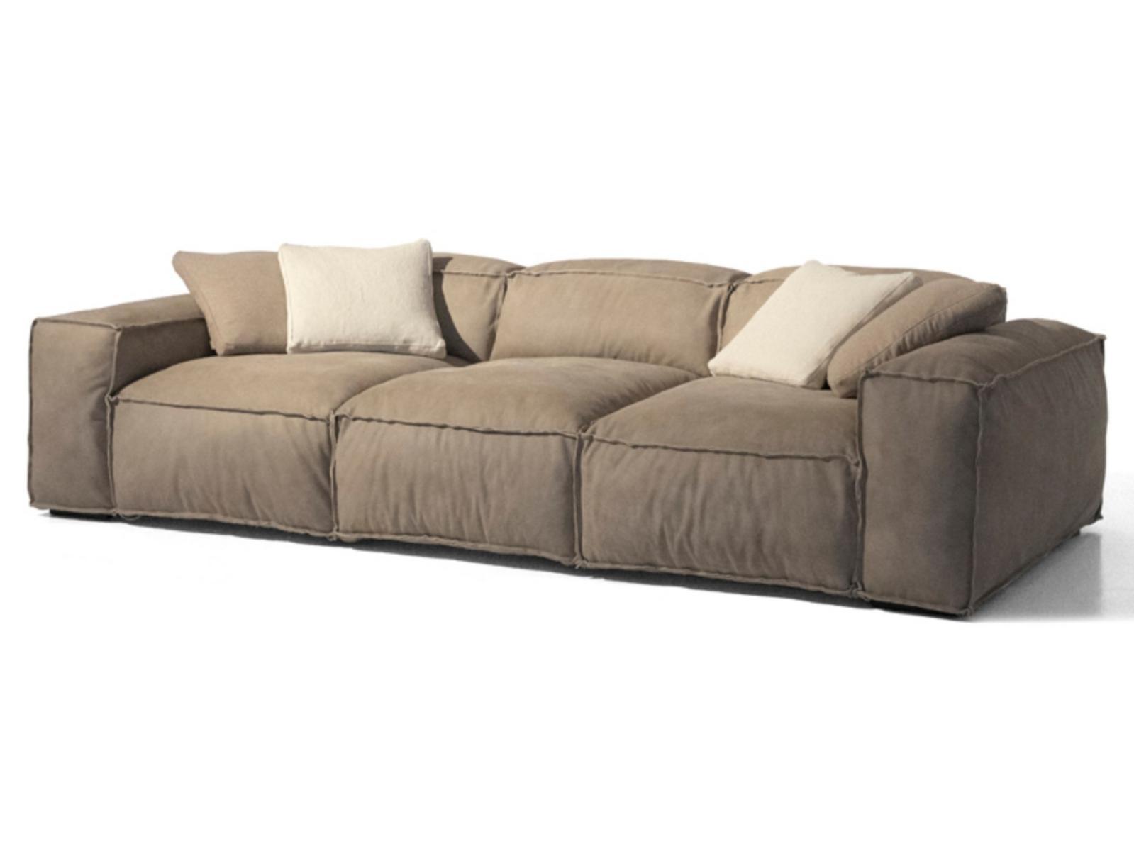 Sectional 3 seater leather sofa | Placido Day-bed by Mantellassi 1926