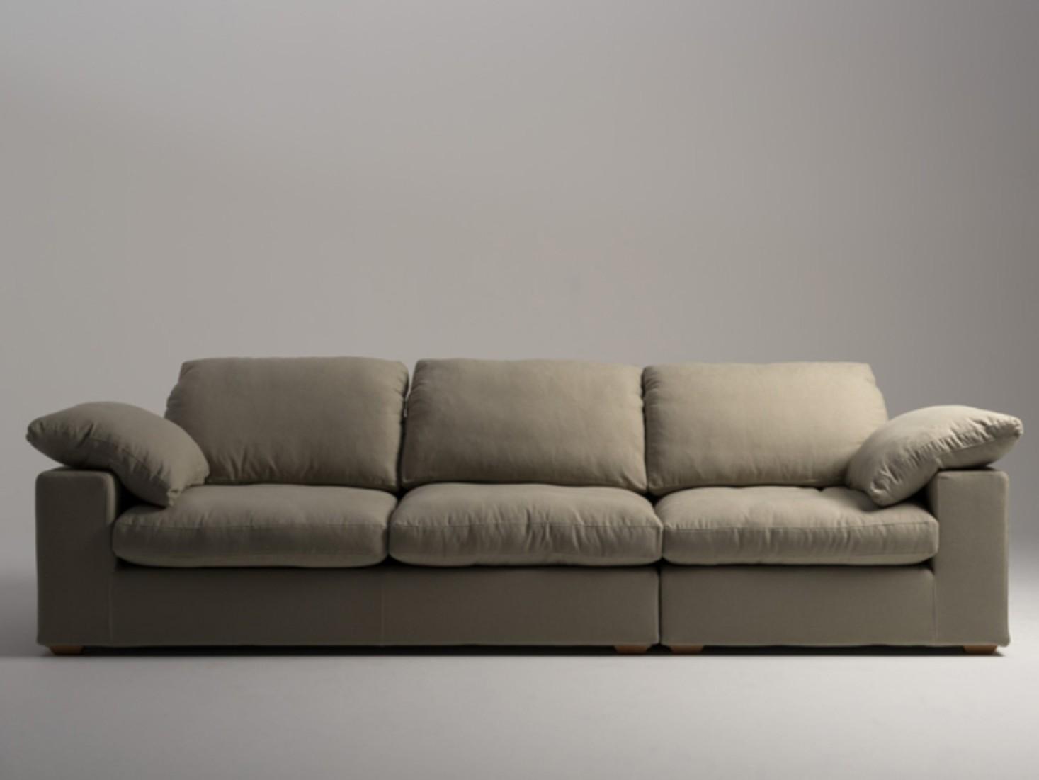 Sectional 4 seater linen sofa | Italo by Mantellassi 1926