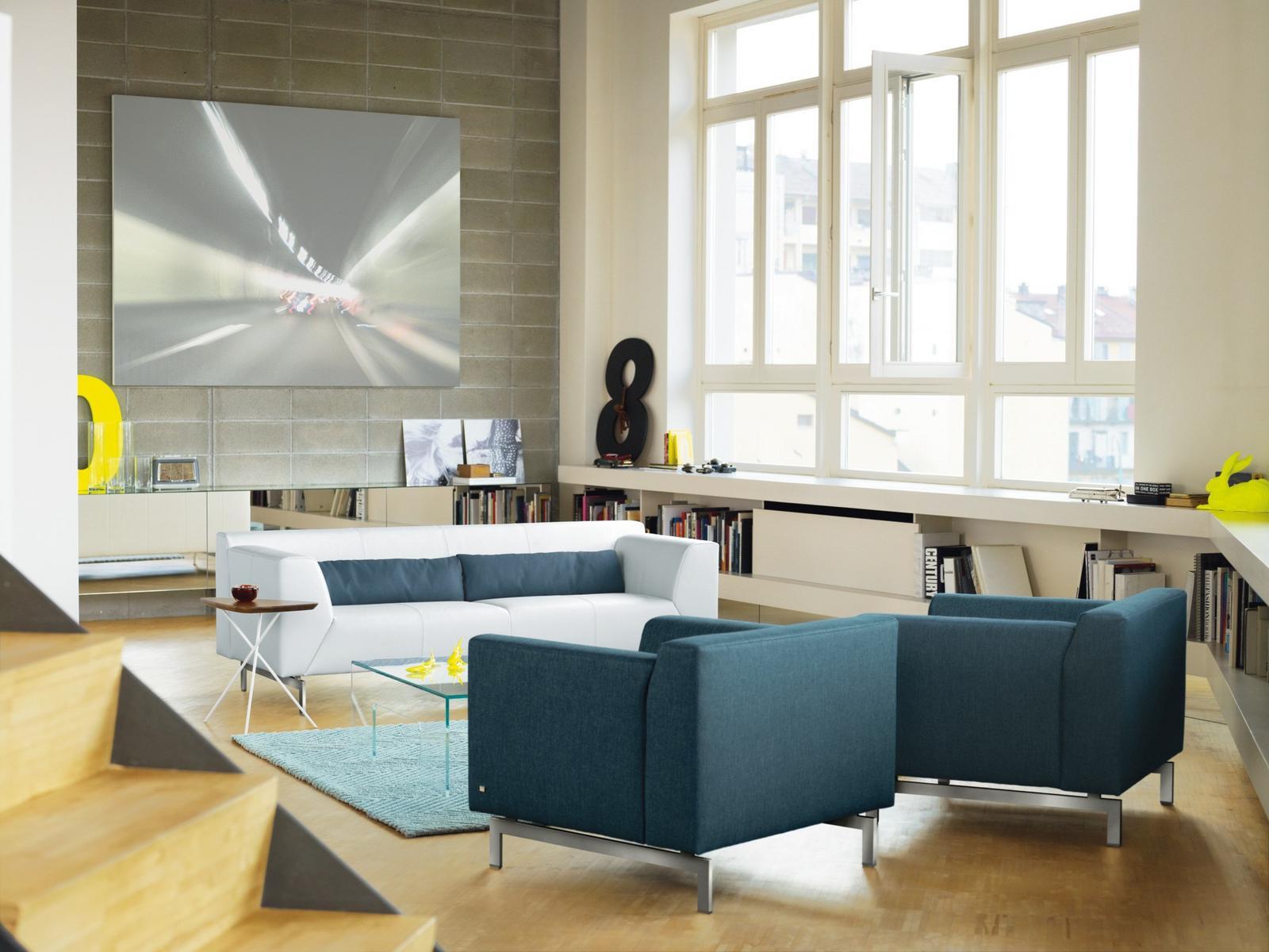 Fabric armchair with armrests | 318 by Rolf Benz