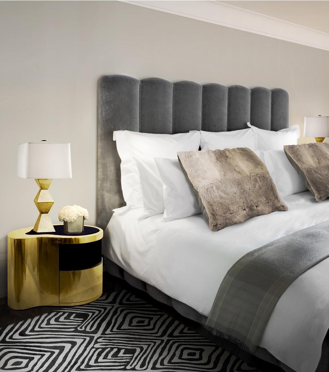 Copper bedside table with drawers | Wave by Boca Do Lobo