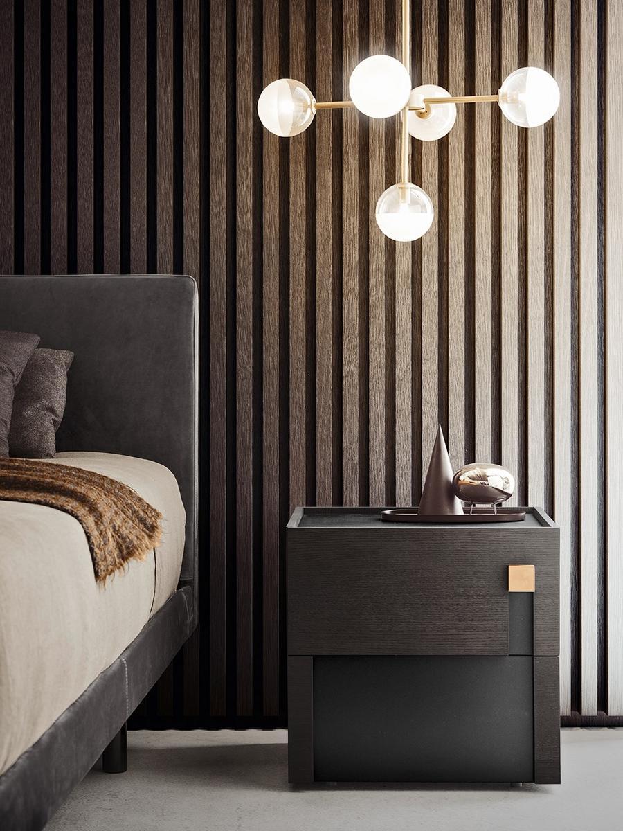 Wooden bedside table with drawers | Logos by Pianca