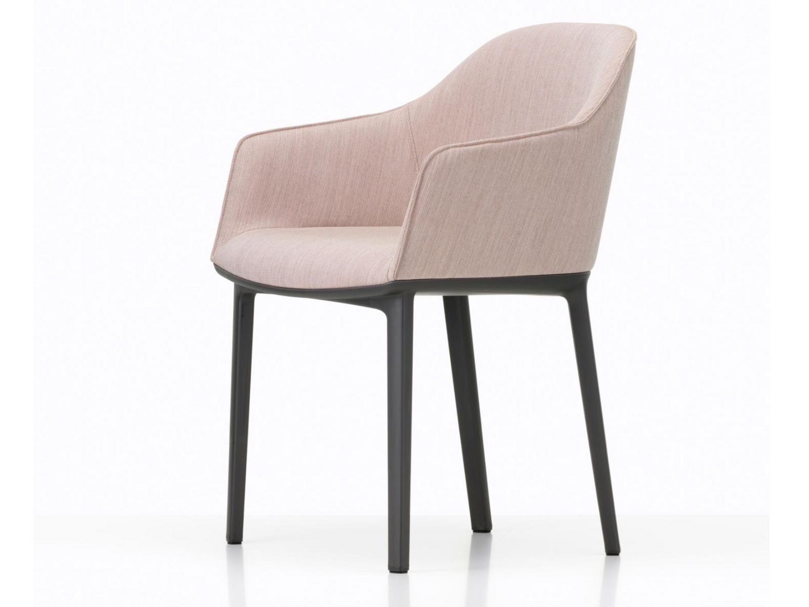 Upholstered fabric chair with armrests | Softshell by Vitra
