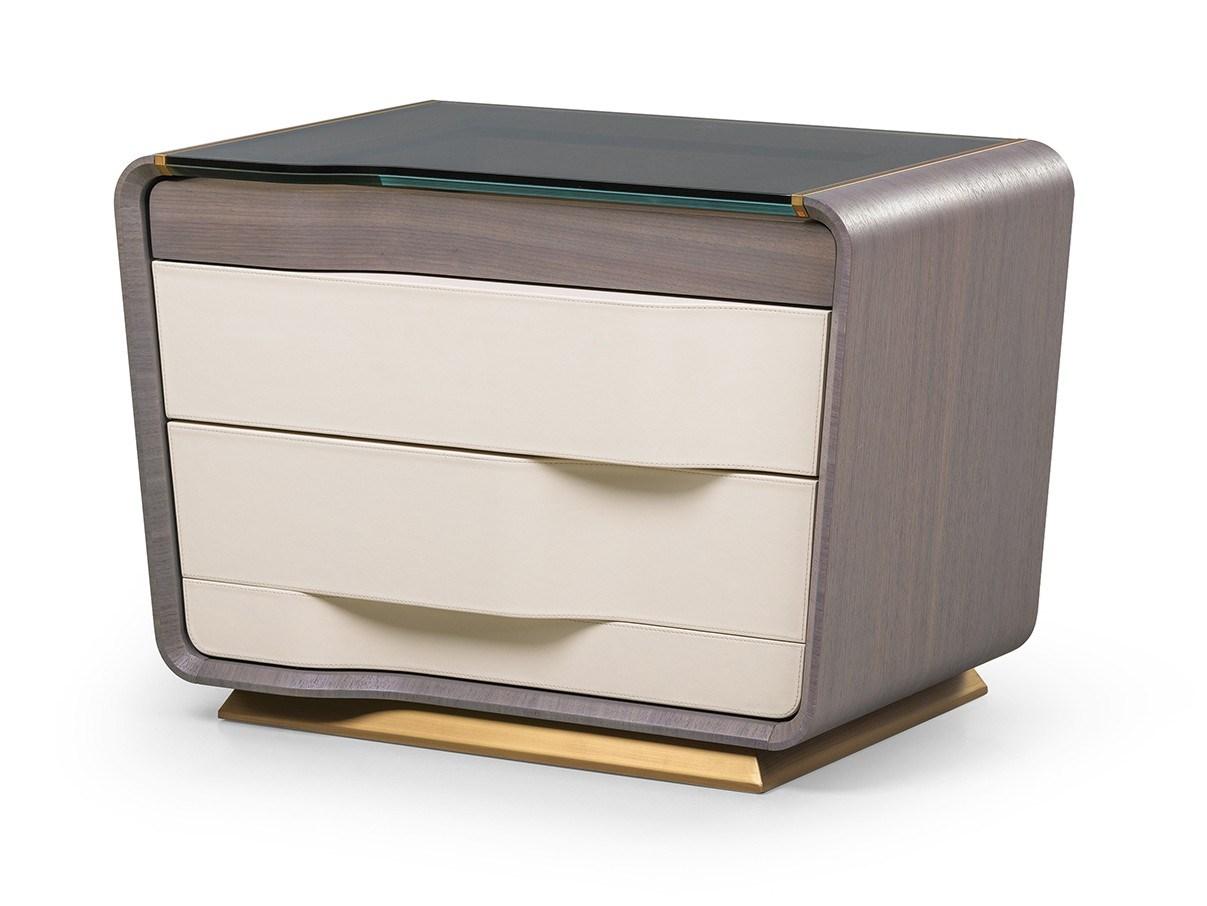 Rectangular bedside table with drawers | Melting Light by Turri