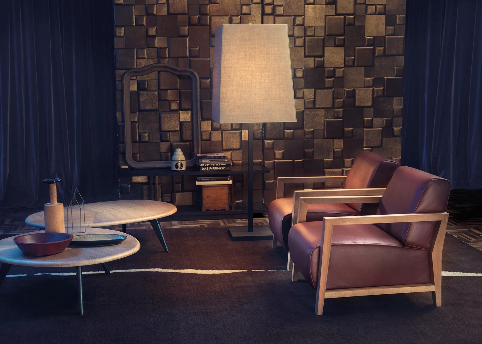 Leather armchair with armrests | Nygel by Borzalino