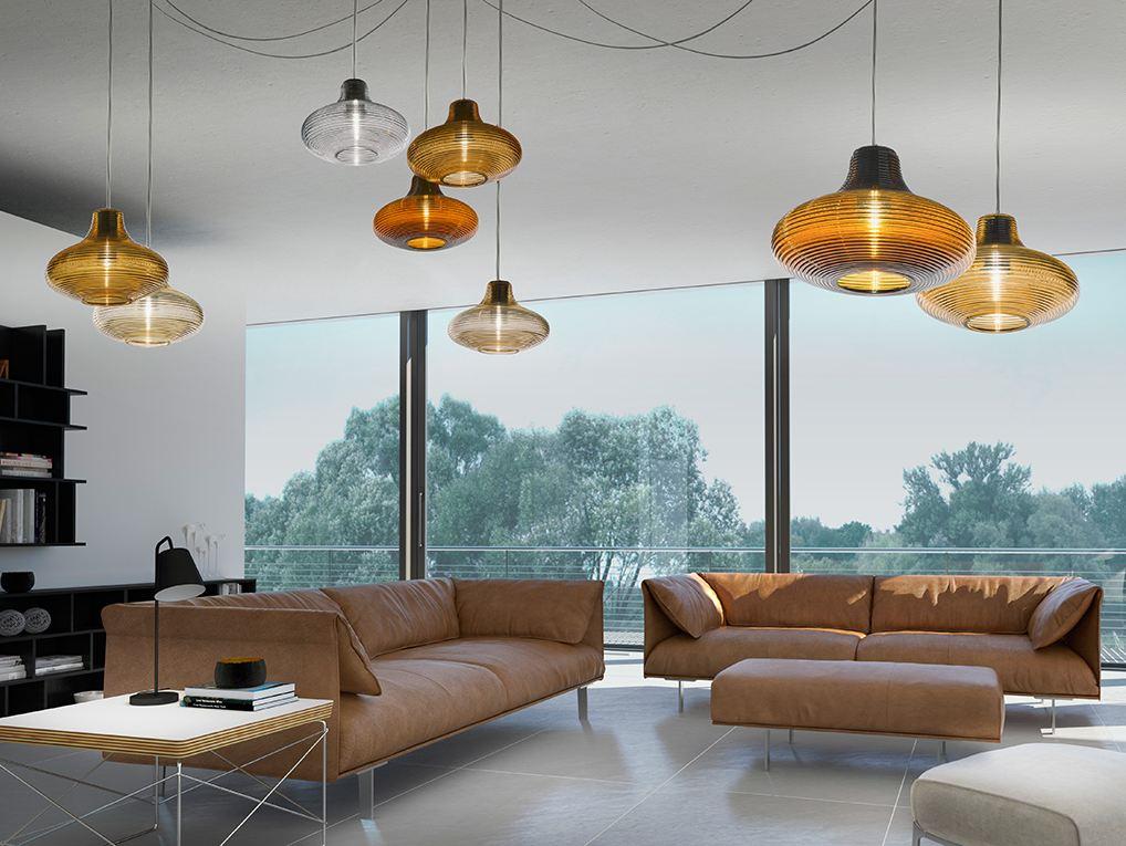 LED blown glass pendant lamp | Emma by Panzeri