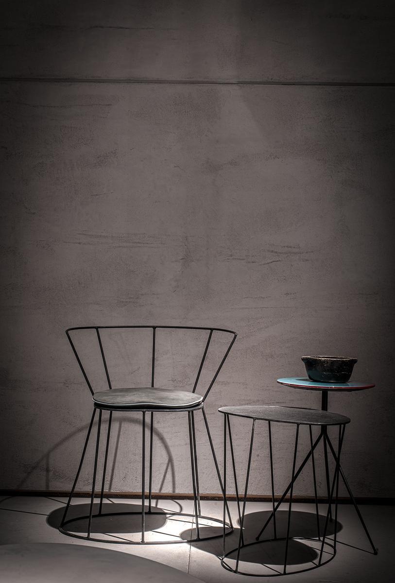 Iron chair with armrests |  by Baxter