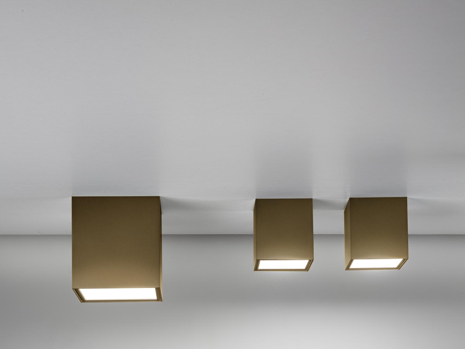 Glass and aluminium wall lamp / ceiling lamp | Three by Panzeri