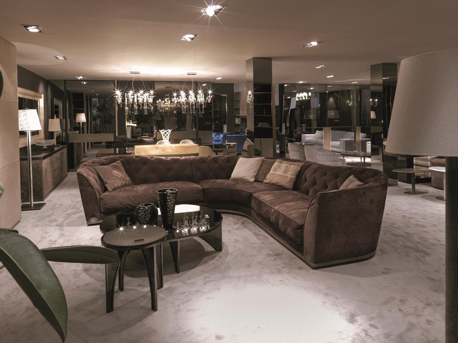 Curved nabuk sofa | Grace by Longhi