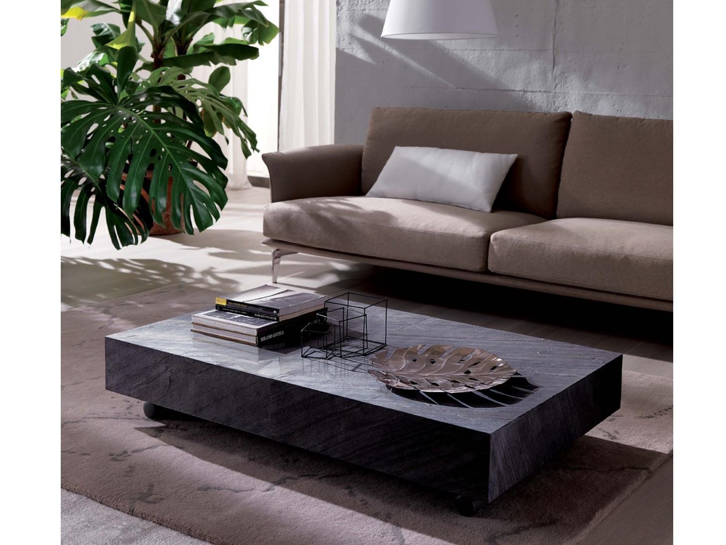 Height-adjustable wooden coffee table for living room | Box Legno by Ozzio Italia