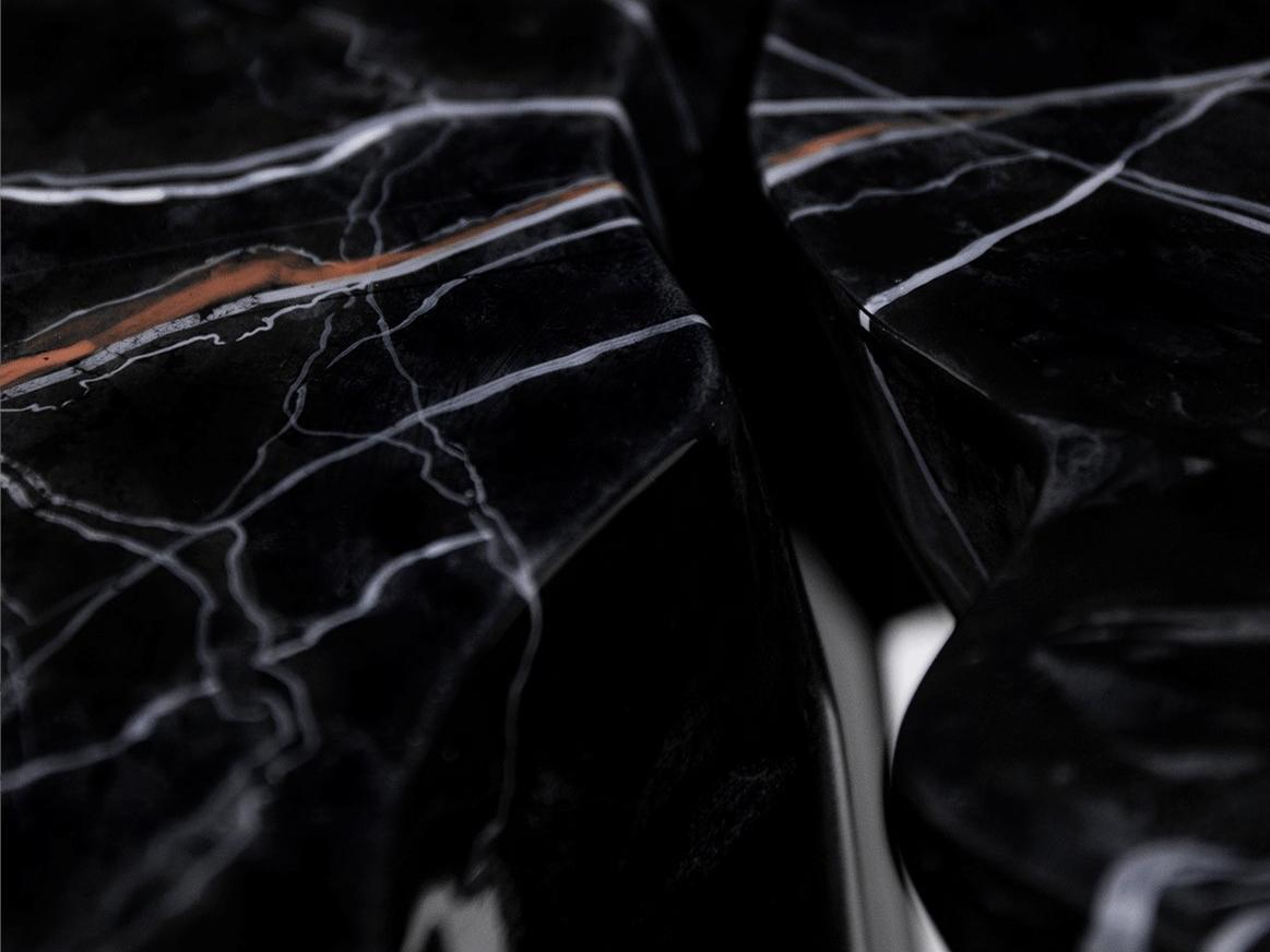 Resin console table | Monochrome Faux-marble by Boca Do Lobo