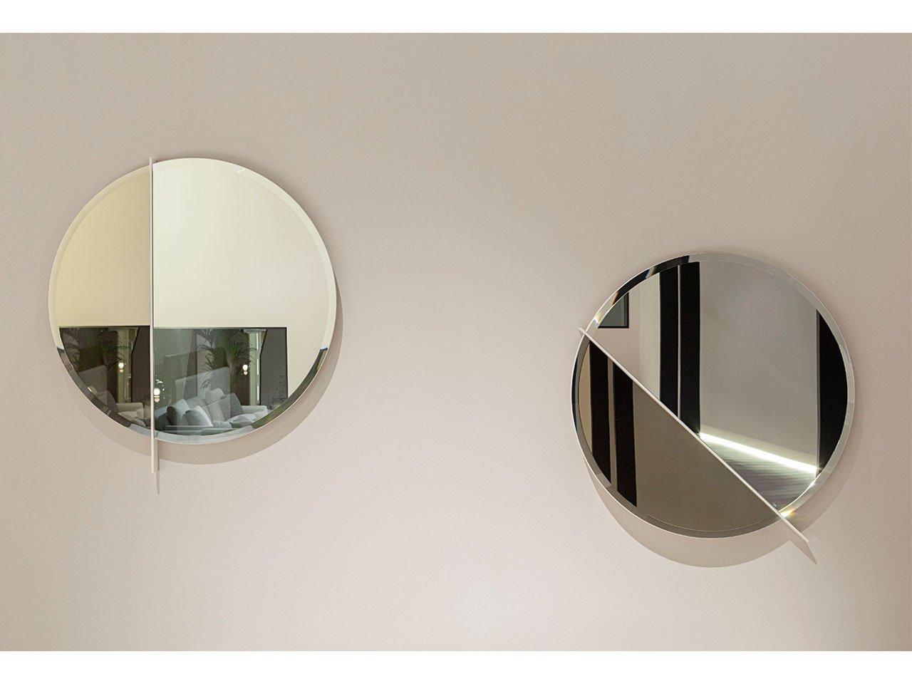 Round wall-mounted metal mirror | Zero by Turri