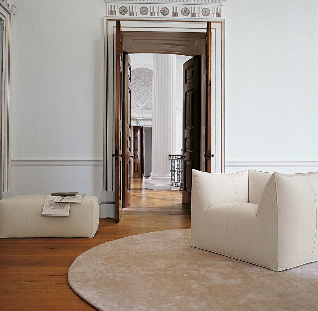 Upholstered fabric pouf | Le Bambole '07 by B&B Italia