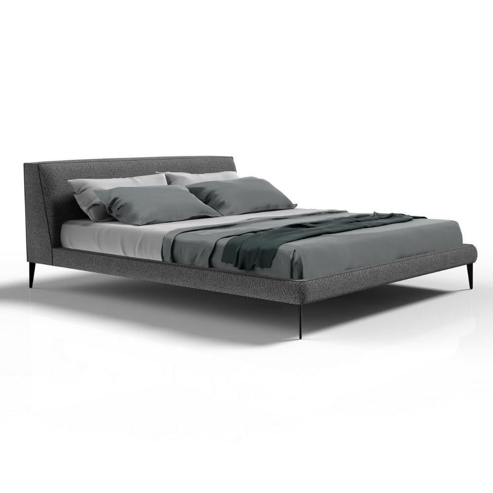 Velvet bed with upholstered headboard | Gibson by Alberta Salotti