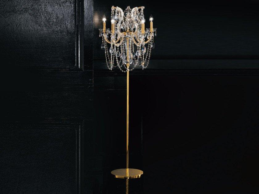 Incandescent metal floor lamp with crystals | Maria Teresa Ve 938 Stl5 by Masiero