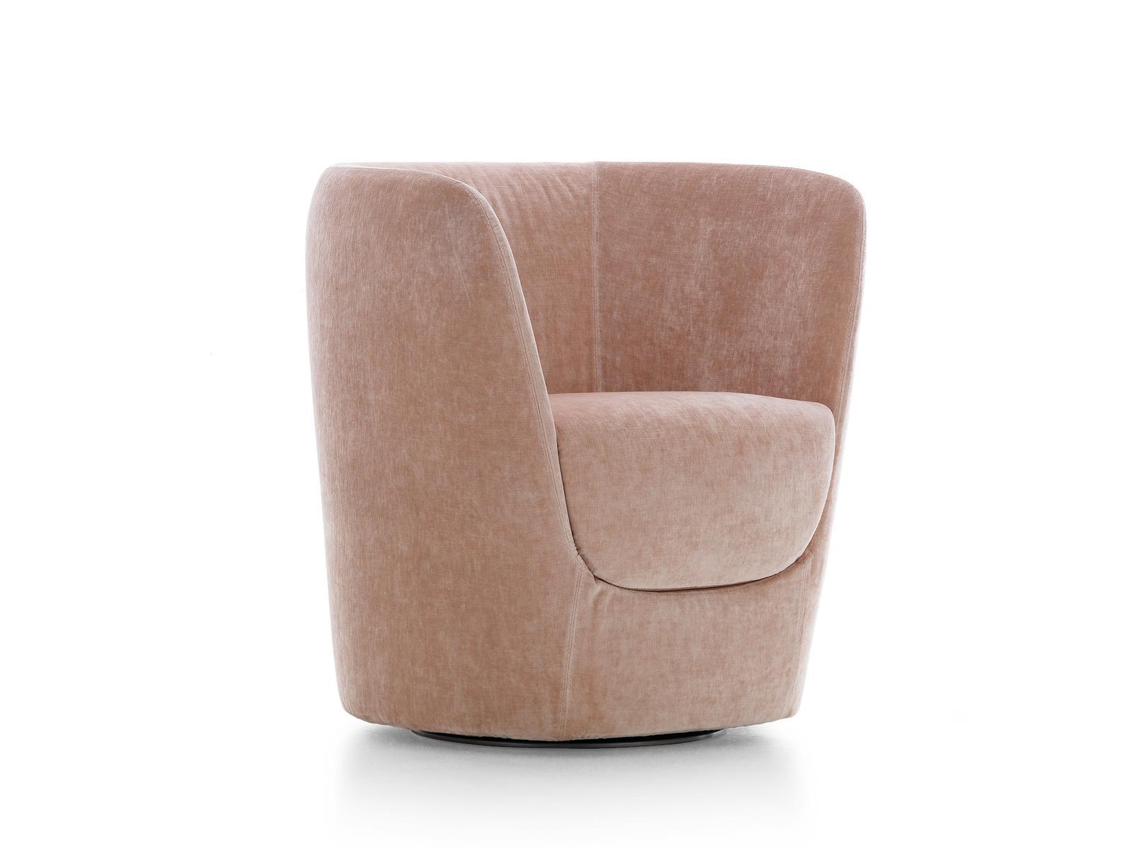 Swivel upholstered fabric armchair | Oplà by Pianca