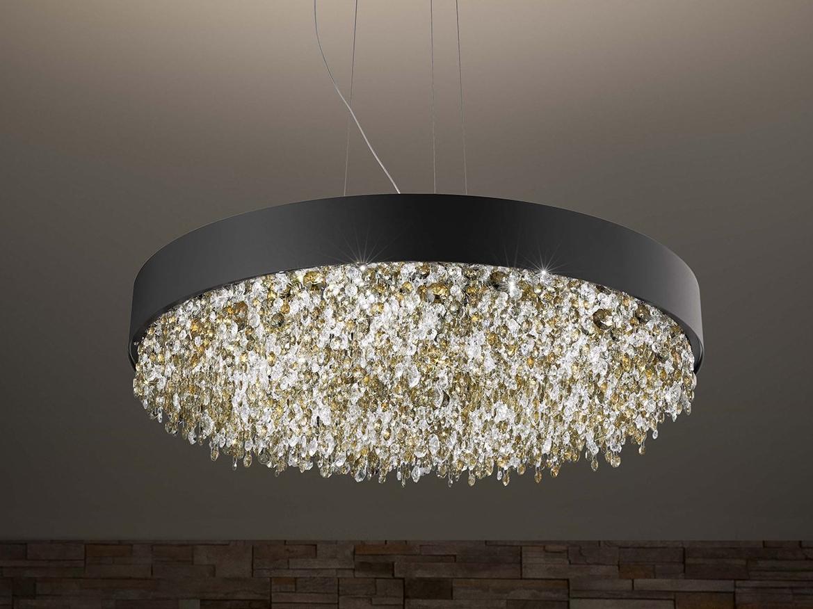 LED metal pendant lamp with crystals | Olá S6 90 by Masiero