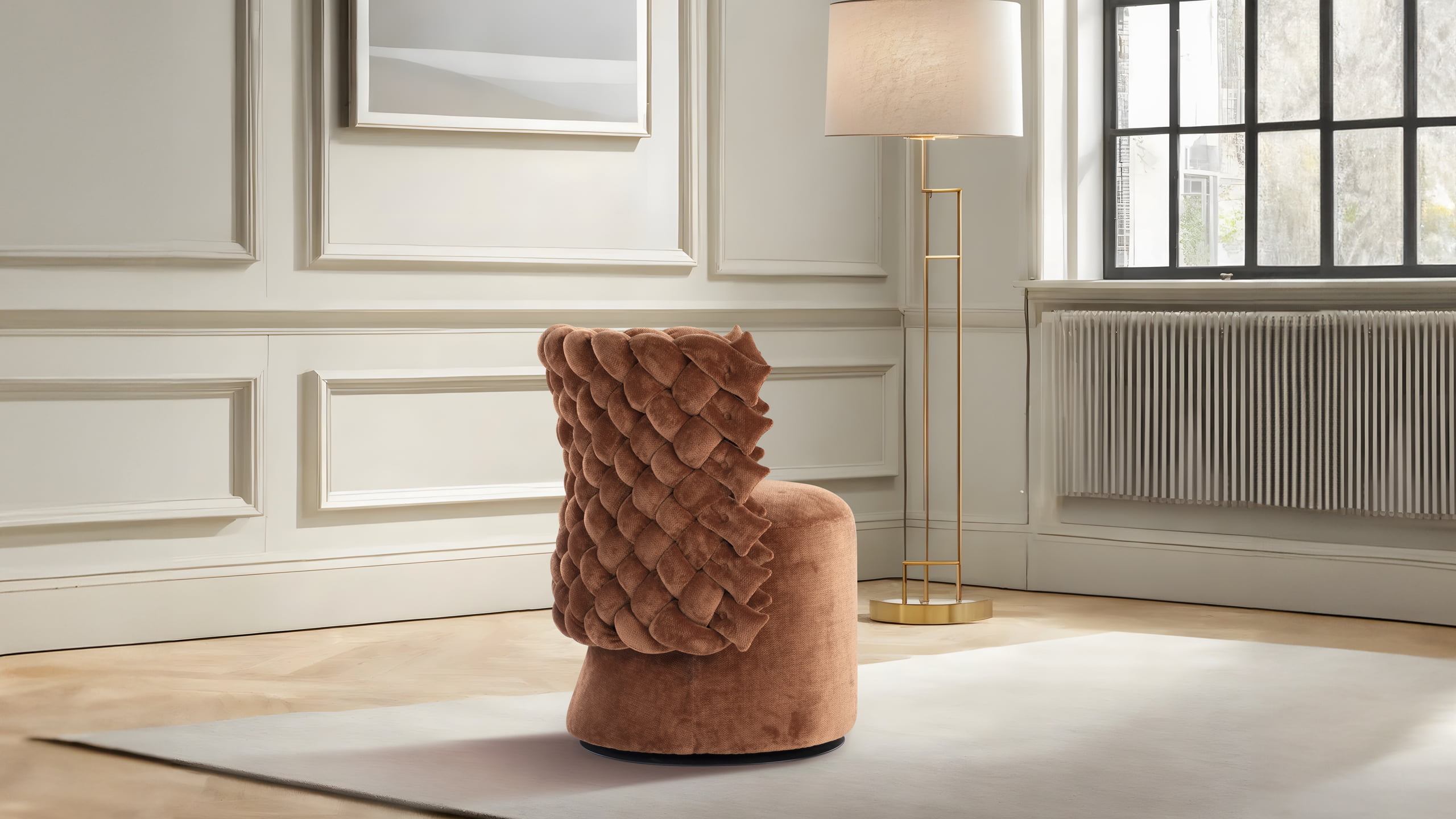 Giuggiola armchair by Calia Italia: embodies women's beauty and strength, offers chic comfort, and comes with versatile fixed, swivel, or storage options. | Giuggiola by Calia Italia