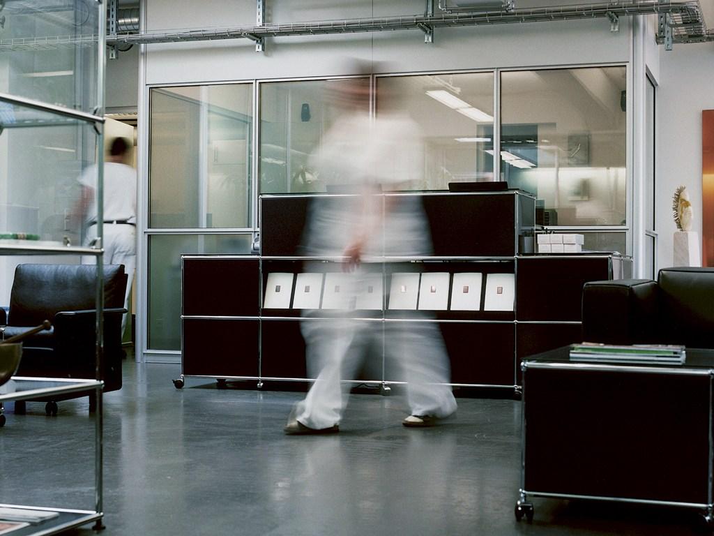 Low modular metal office storage unit | Haller Credenza As Office Storage by USM
