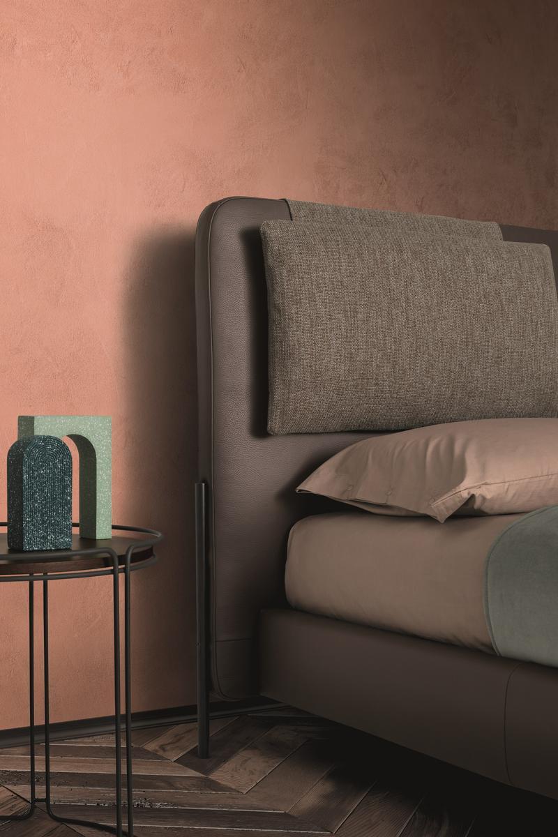 Leather bed with upholstered headboard | Alar by Ditre Italia