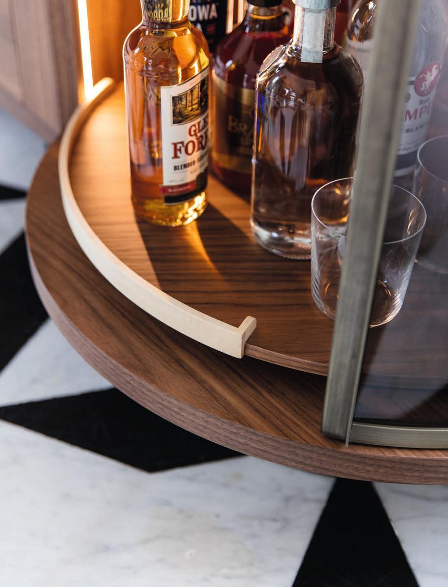 Walnut sideboard / bar cabinet | Rondò 2 by Porada