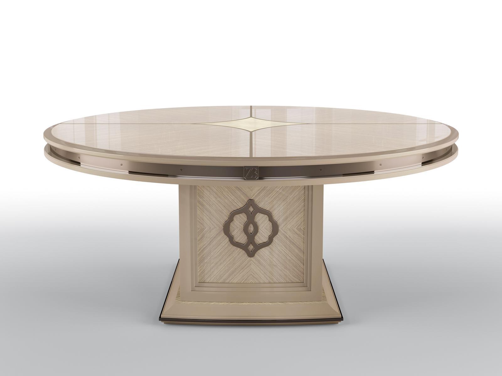 Round walnut living room table | Boston by Bruno Zampa