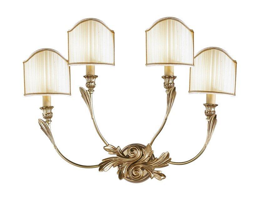 French Gold wall light with shades | Solange 337/a4-p by Possoni Illuminazione