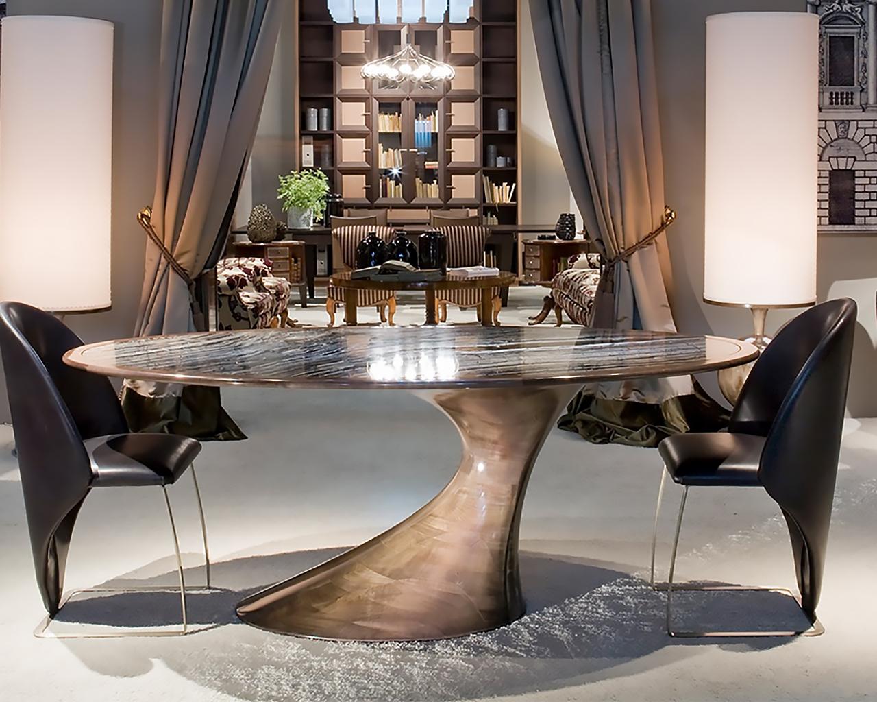 Oval wood table | C 1412 by Annibale Colombo