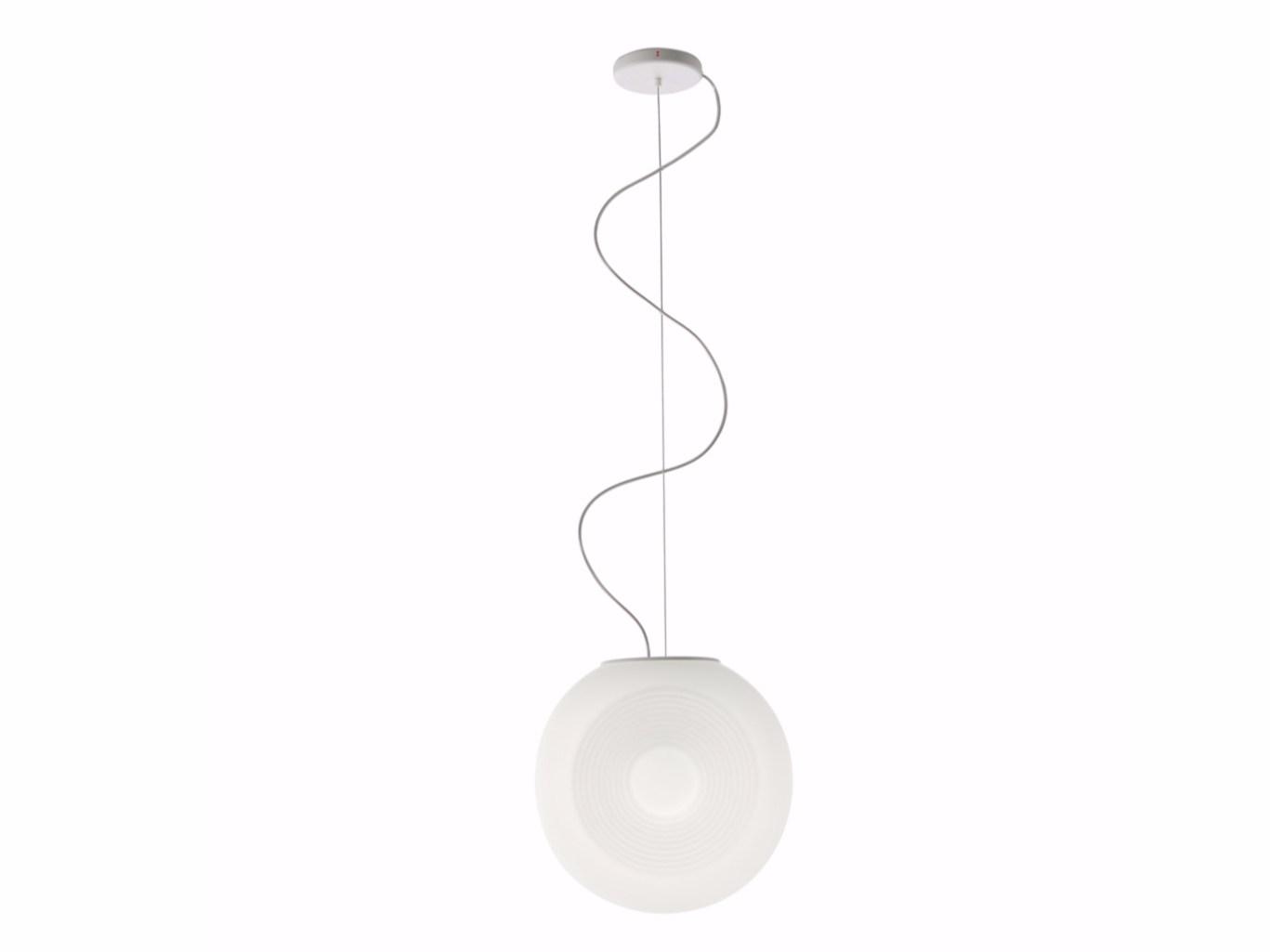 Fluorescent blown glass pendant lamp | Eyes by Fabbian