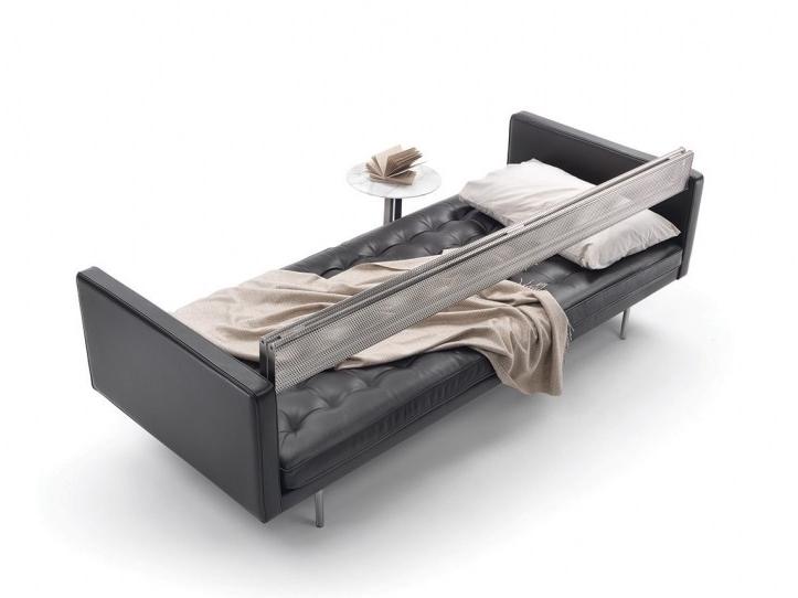Tufted leather sofa bed | Magister by Flexform