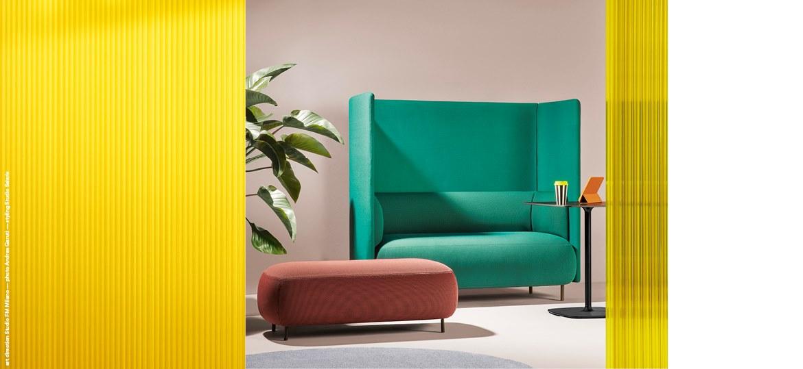 High-back fabric sofa | Buddyhub by Pedrali