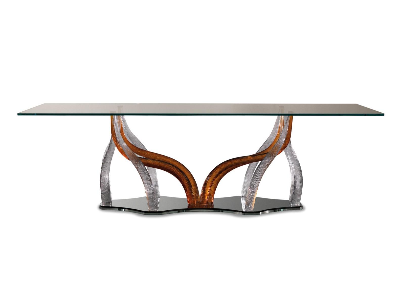 Rectangular glass dining table | Flambé by Reflex